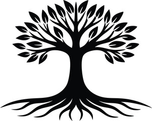  mangrove tree and roots vector elegant logo