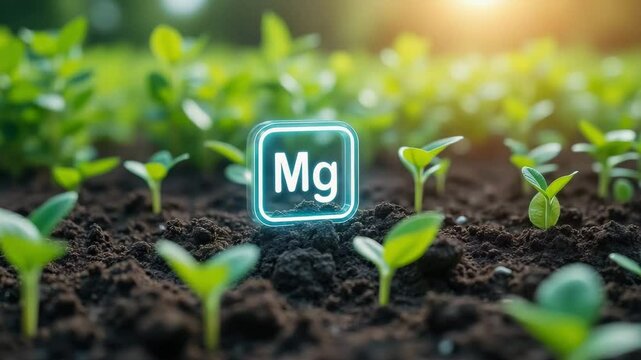 Magnesium and nutrition concept ,Magnesiums Role Soil Nutrients for Plant Growth Agriculture and Sustainable Farming Practices
