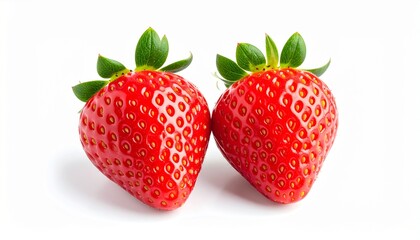 Two strawberries isolated
