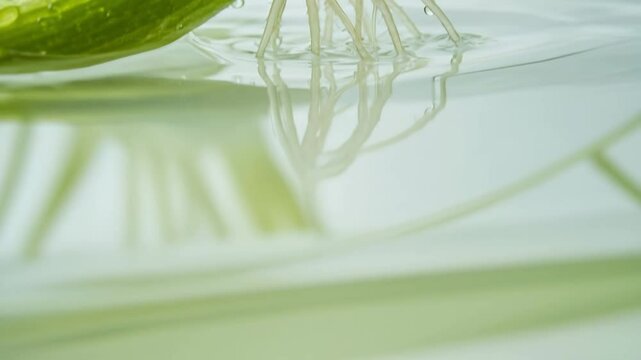Developing roots of plant sprout in gel medium illustrating tissue culture success