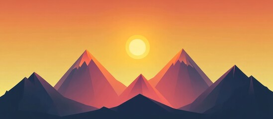 Sunset over stylized mountains (1)