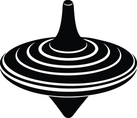  spinning top toy silhouette vector