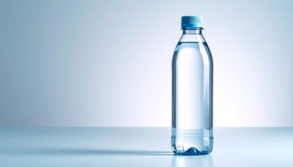 High Definition Visual of Isolated Water Drinking Bottle, copy space on a side