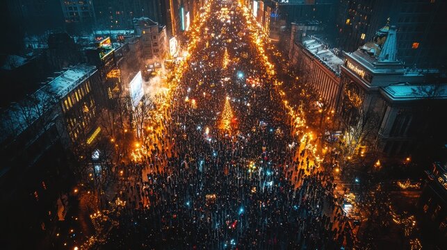 Night protest in city