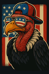 Patriotic vulture usa vector illustration