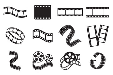 Cinematic Film Reel Icon Set