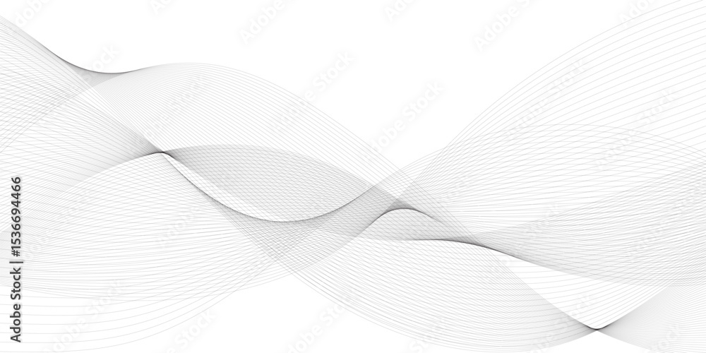 Poster abstract grey wavy lines background. digital frequency track equalizer. abstract frequency sound wav