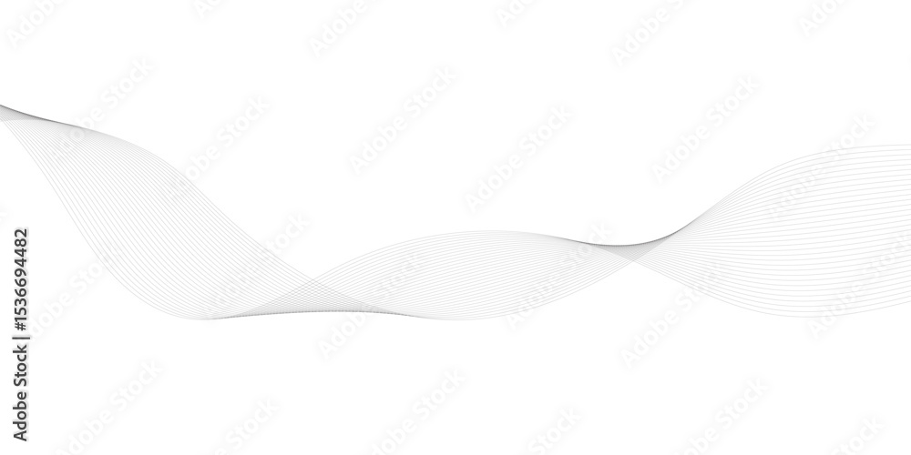 Poster abstract grey wavy lines background. digital frequency track equalizer. abstract frequency sound wav
