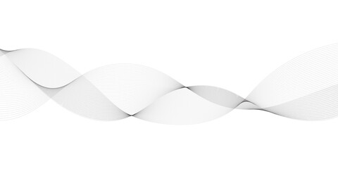 Abstract grey smooth element swoosh speed wave modern stream background. Abstract wave line for banner, template, wallpaper background with wave design. Vector illustration	
