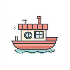 Obraz premium Simple illustration of a houseboat