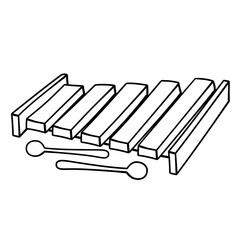 line illustration of xylophone