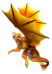 Fototapeta premium 3D Rendering Fairy Tale Dragon on White