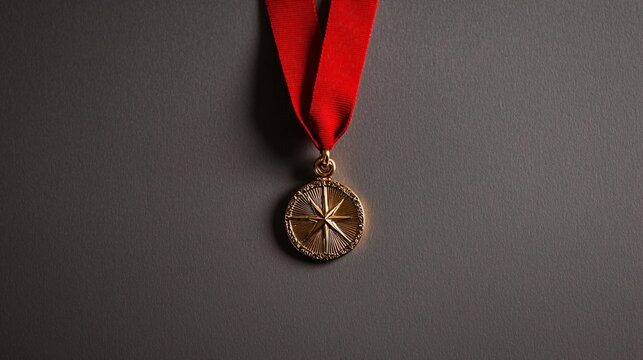 A medal being awarded, representing honor, recognition of merit, and distinguished accomplishment.