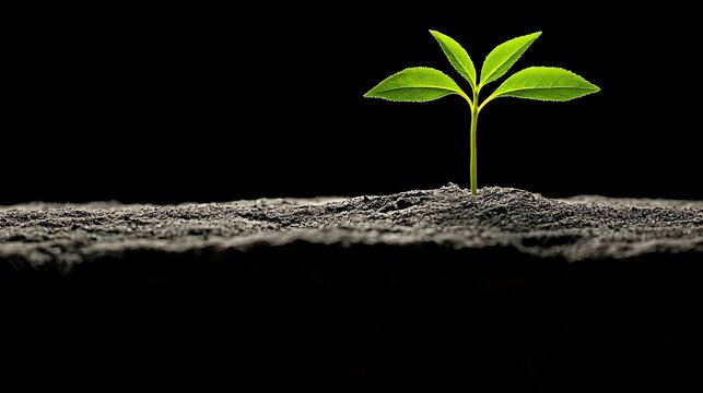 A seedling sprouting and growing into a flourishing tree, representing patience, nurturing growth, and the realization of a vision.