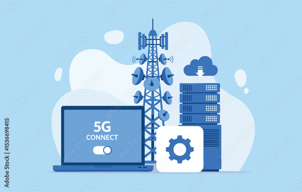 Poster revolutionizing connectivity exploring the power of 5g technology and its impact on global networks