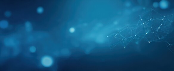 The mesmerizing network of interconnected points in a soothing blue atmosphere.