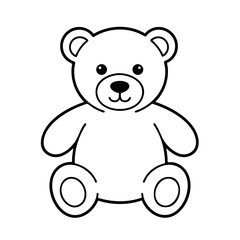Obraz premium Teddy bear icon in black line style