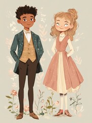 old characters, cute illustration