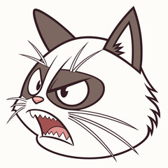 Obraz premium Angry cat face emoji
