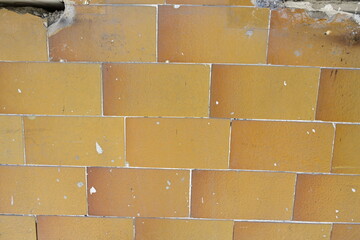  Old Dirty Yellowish Orange Brick Wall