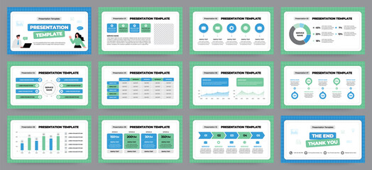 Modern presentation slide templates. Infographic elements template set for web, print, annual report brochure, business flyer leaflet marketing and advertising template. Vector Illustration.