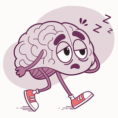 Tired brain face