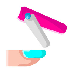 Made in UK Hygiene is paramount when it comes to fingernail clipping vector icon flat style.