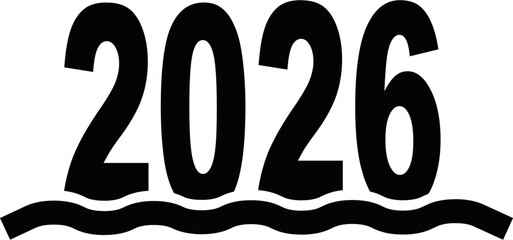 Happy new year 2026 design,2026 logo text design. new year celebration concept . Vector illustration