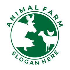 Farm logo design vector template. Animal farm logo design icon
