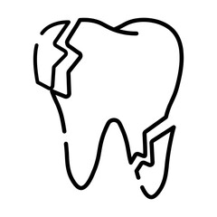Made in the UK Hygiene is crucial even for a cracked tooth vector icon outline style.