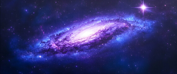 Fototapeta premium Spiral Galaxy Cosmic Dust Nebula Stars Space