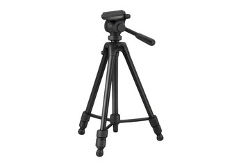 Modern tripod isolated on transparent background, perfect for photography or videography projects
