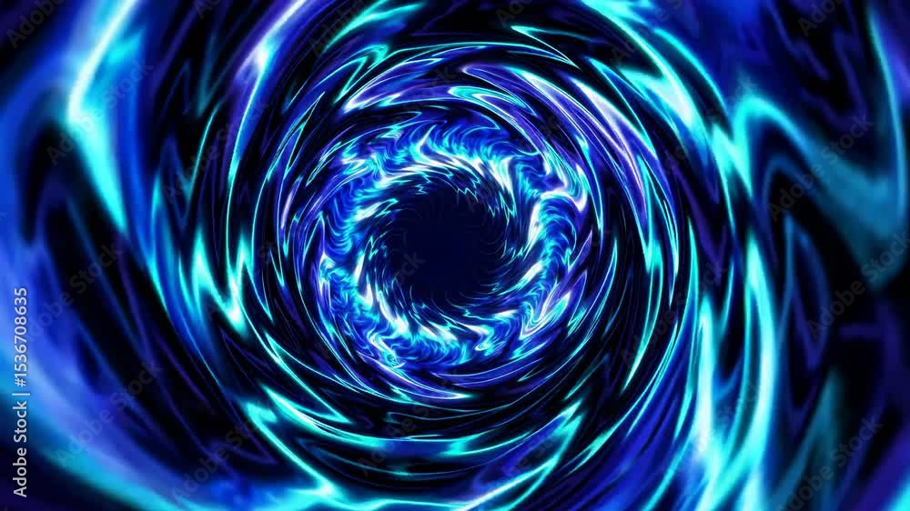 Aufkleber mesmerizing vortex of vibrant blue and teal light swirls inwards, creating a captivating visual effe