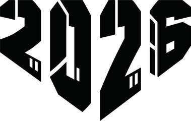 Happy new year 2026 design,2026 logo text design. new year celebration concept . Vector illustration