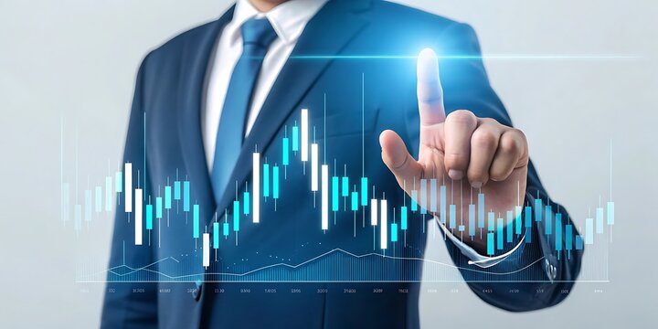 Stock market analysis and financial growth concept illustration