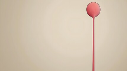 Abstract Pink Sphere on Beige Background Minimalist Design