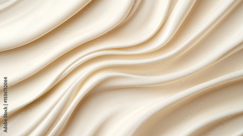 Poster smooth cream fabric texture with elegant flowing waves