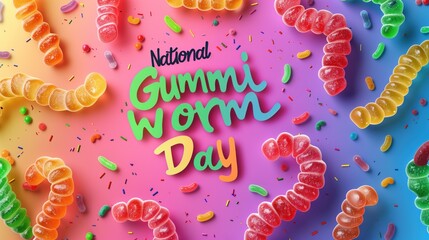 National Gummi Worm Day, illustration