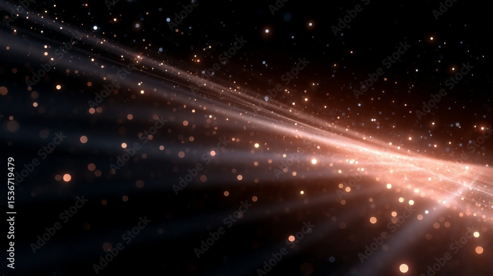 Poster abstract light streaks create a dreamy atmosphere. this digital art piece captures glowing particles