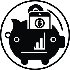 Savings and budget planner vector Silhouette illustration Interface Design for Automated Savings App