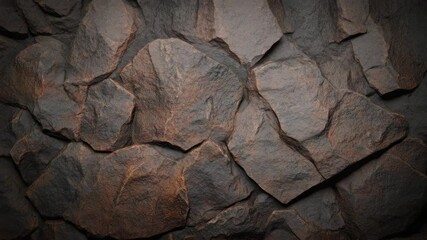 Rough stone wall texture with natural gray rock surface, rugged and irregular shapes creating strong earthy background with detailed rough cracks and rugged surface appearance - Powered by Adobe