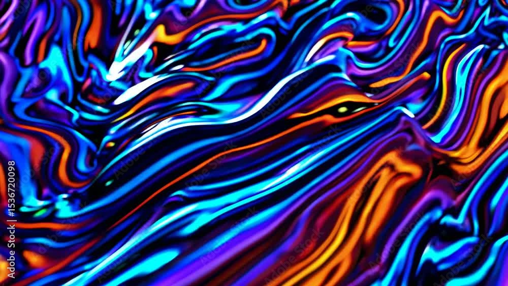 Poster smooth flowing lines of vibrant colors blend together, creating a mesmerizing abstract pattern with 
