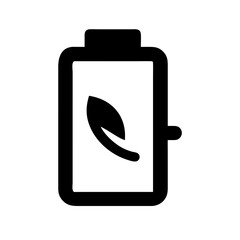 battery with leaf icon on white background  .svg