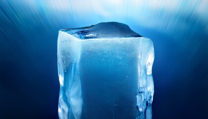 frozen water transparent column of ice going into the depths natural background with blur effect illustration for banner flyer brochure booklet presentation or website