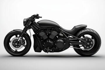 Obraz premium Ablack motorcycle is shown in this image