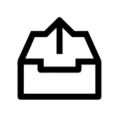 outbox tray icon on white background  .svg