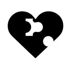 puzzle heart icon on white background  .svg