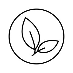 Leaf icon line flat image editable stroke