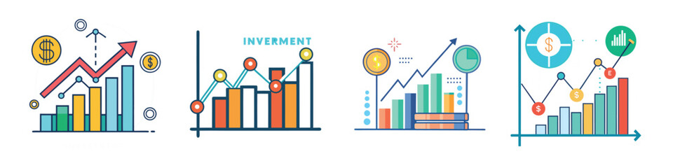 Investment Graph Flat Style Vector Illustration