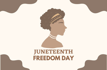 white brown June tenth freedom day card 